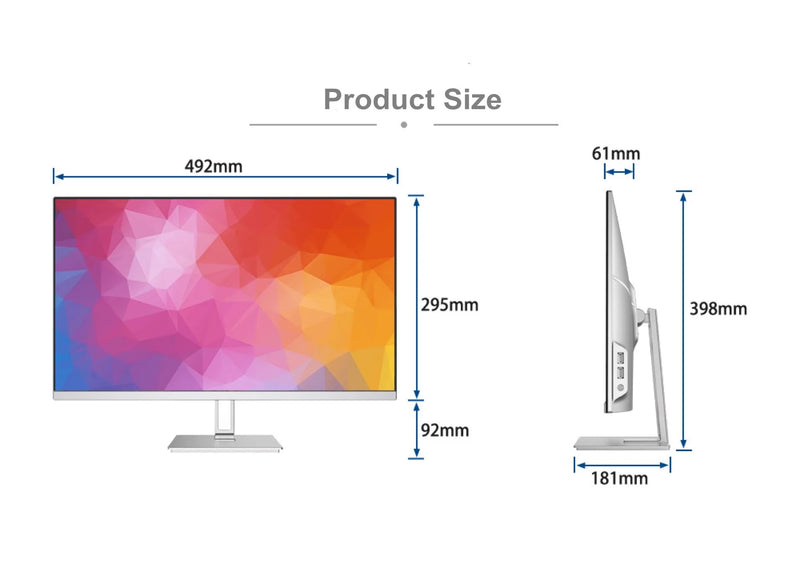 Aotesier 24 inch Led High Quality Built-in Battery Desktop Monoblock Gaming Computer With Webcam Business All In One Pc win10 8G