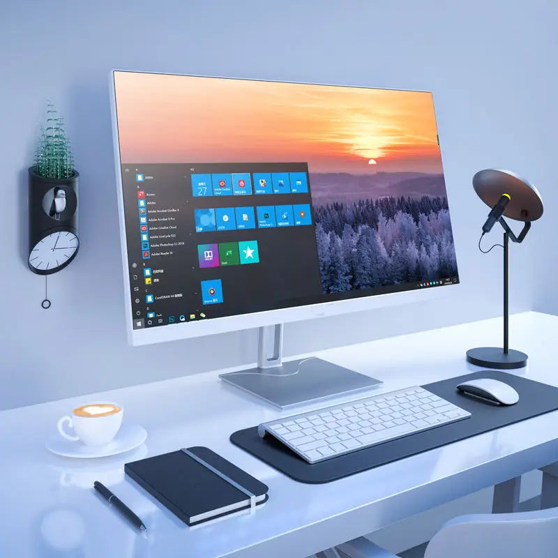 Aotesier 24 inch Led High Quality Built-in Battery Desktop Monoblock Gaming Computer With Webcam Business All In One Pc win10 8G